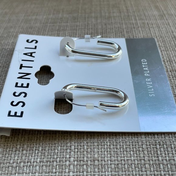 Essentials Women Earrings Silver Plated Jewelry Hoop Hook Earrings $40 - Picture 12 of 12